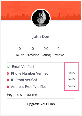 Verify your Profile - Comdoity